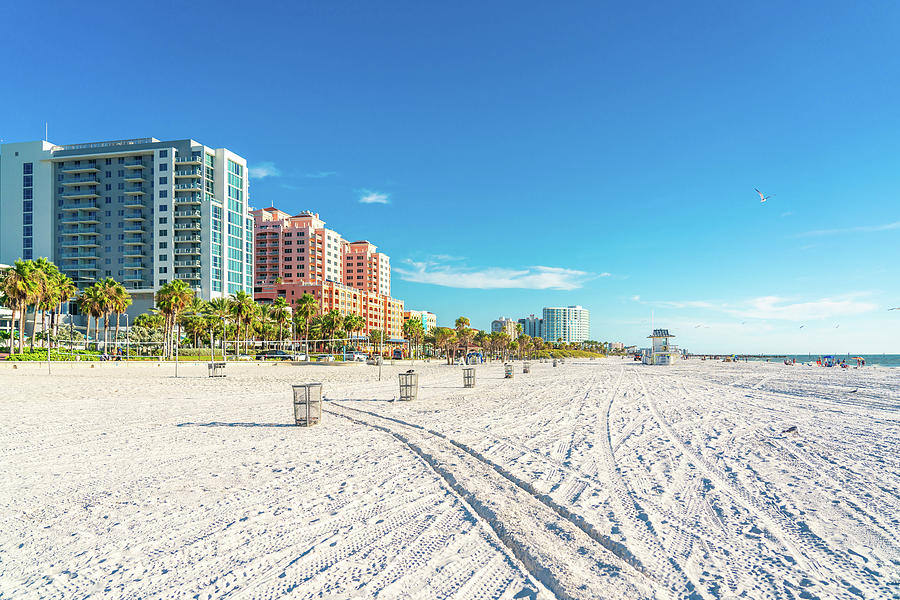 Clearwater beach with beautiful white sand in Florida USA Photograph by Maria Kray