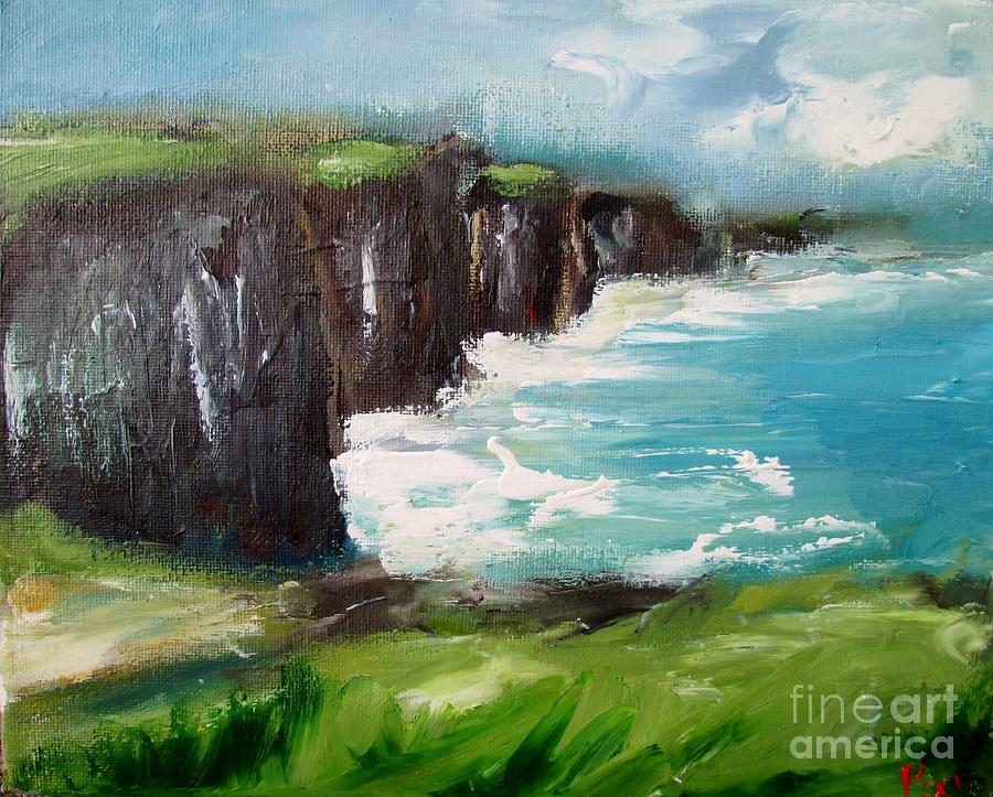 Cliffs Of Moher Paintings  #4 Painting by Mary Cahalan Lee - aka PIXI