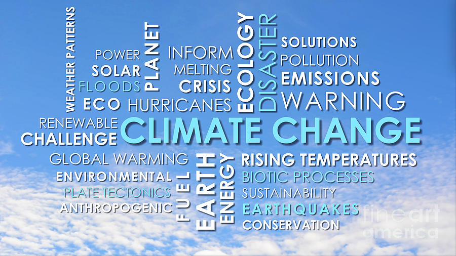 Climate Change related animated text word cloud Photograph by Milleflore  Images - Fine Art America