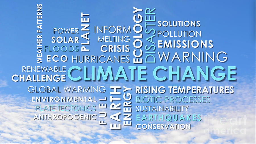 Climate Change Related Animated Text Word Cloud Photograph By 