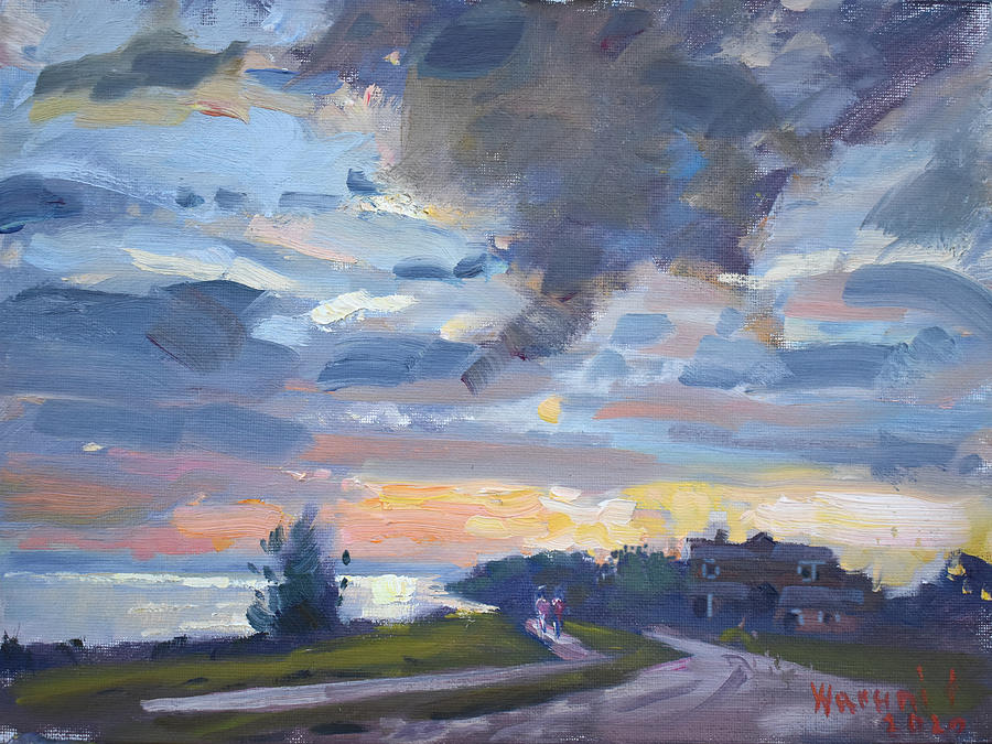 cloudy sunset painting