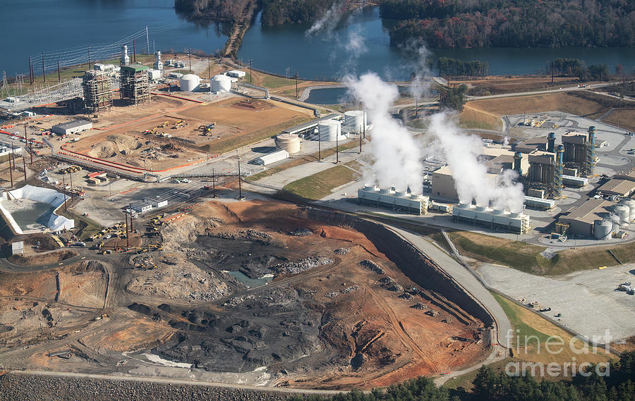 Storage Photograph - Coal Ash Pits at Duke Energy Asheville Combined Cycle Plant Aeri #2 by David Oppenheimer