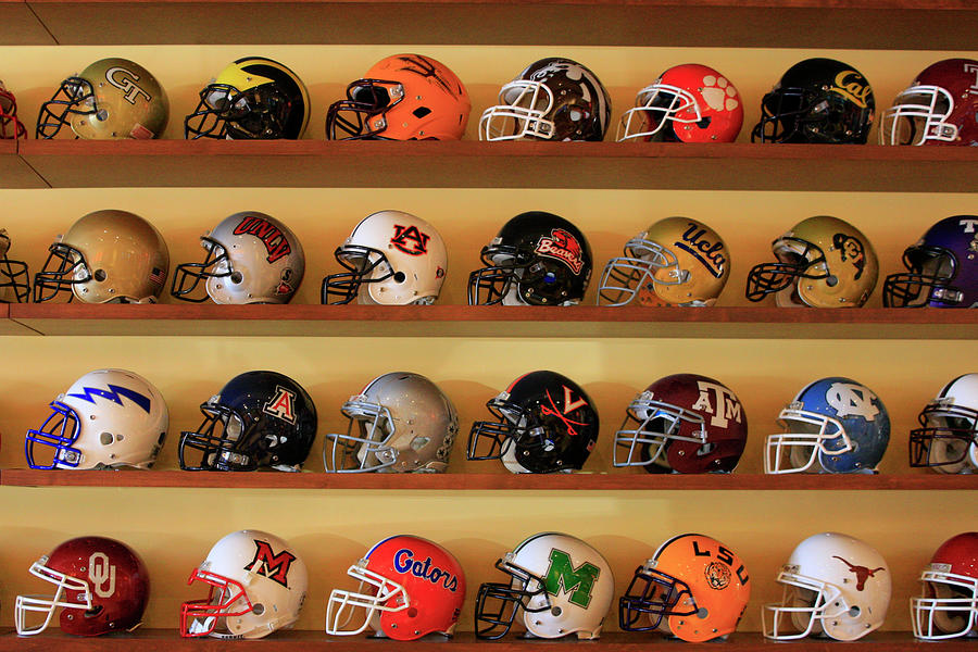 College Football helmets #2 Photograph by Chris Smith