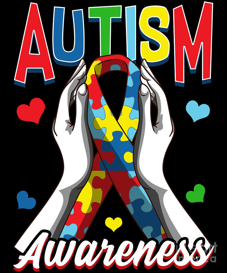 Colorful Autism Awareness Day Puzzle Ribbon Digital Art by The Perfect ...