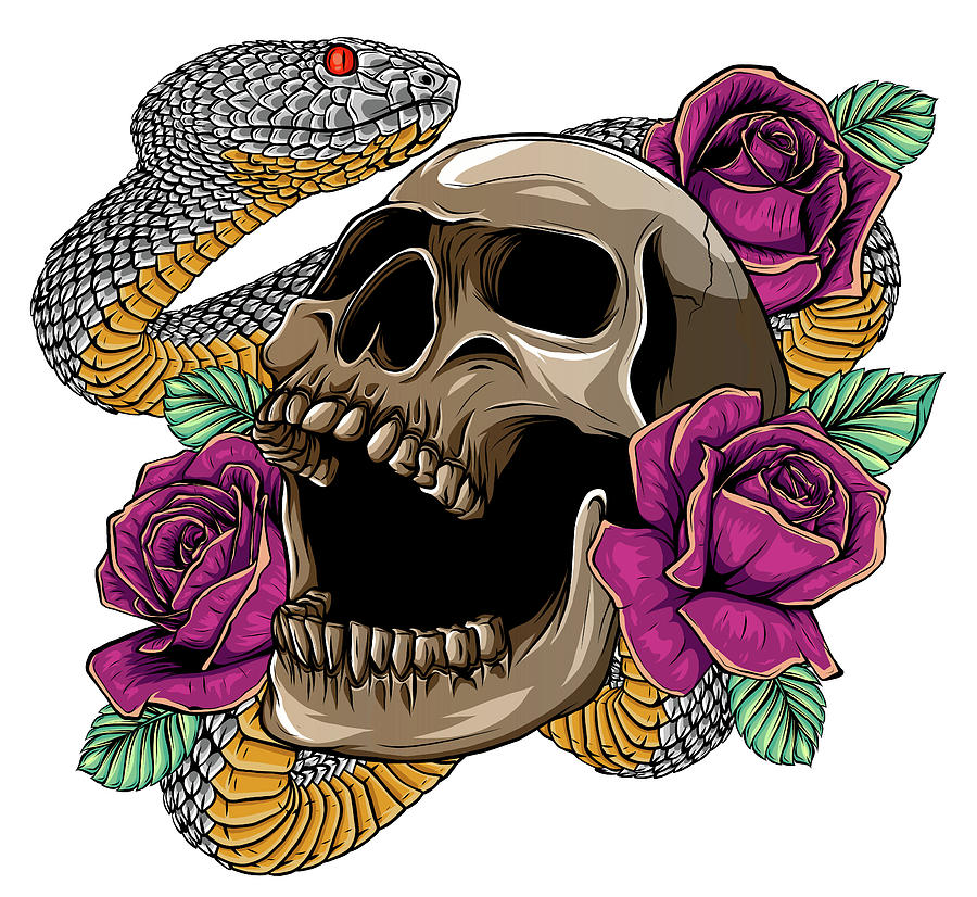 tattoos designs skulls and roses