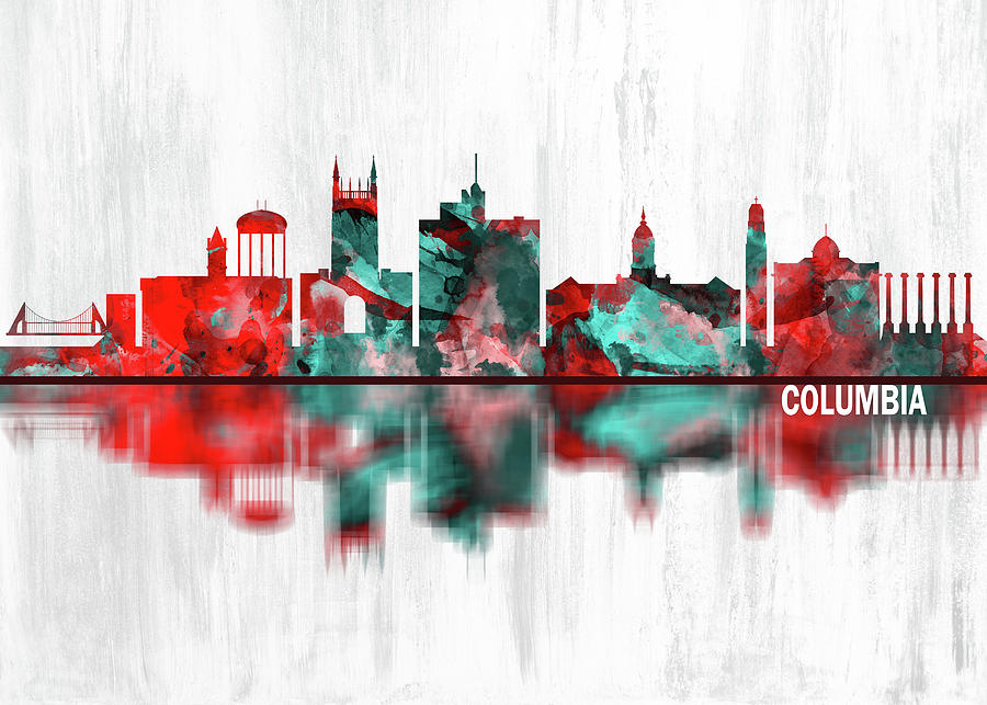 Columbia Missouri Skyline Mixed Media by NextWay Art - Pixels