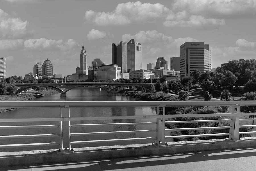Columbus Ohio skyline in black and white #2 Photograph by Eldon McGraw