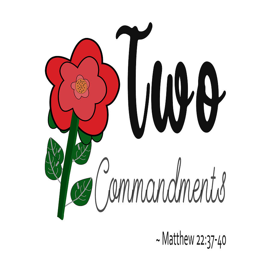 2 Commandments Red Flower Digital Art by Bob Pardue