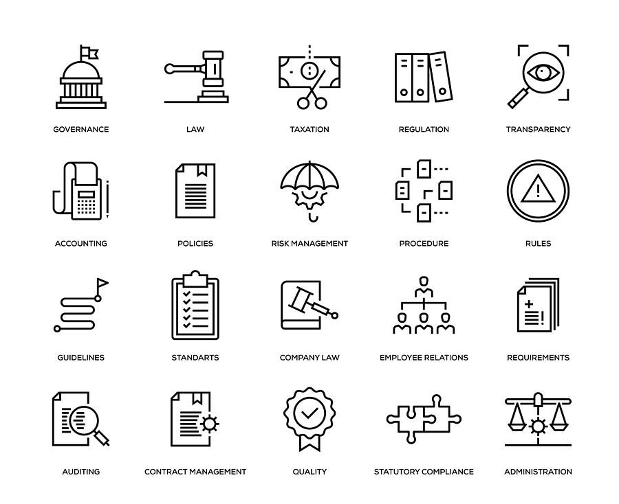 Compliance Icon Set #2 Drawing by Enis Aksoy