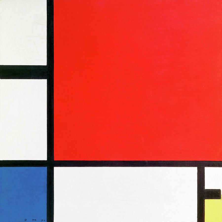 Composition with Red, Blue, and Yellow - 1930 Painting by Piet Mondrian ...