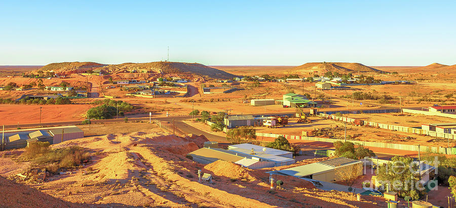 Coober Pedy aerial view at sunset #2 Photograph by Benny Marty