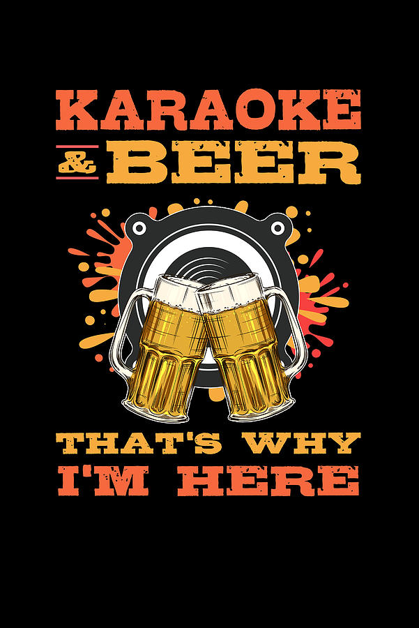 Cool Karaoke Bar Music Lover Singer Instrument Painting by Amango
