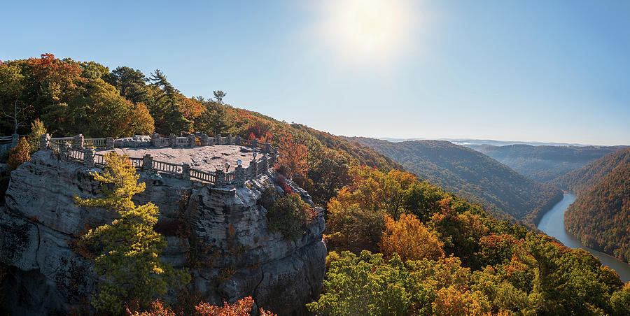 Coopers Rock panorama in West Virginia with fall colors #2 Photograph by Steven Heap