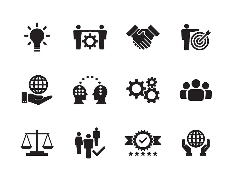 Core Values Icon Set #2 Drawing by Cnythzl