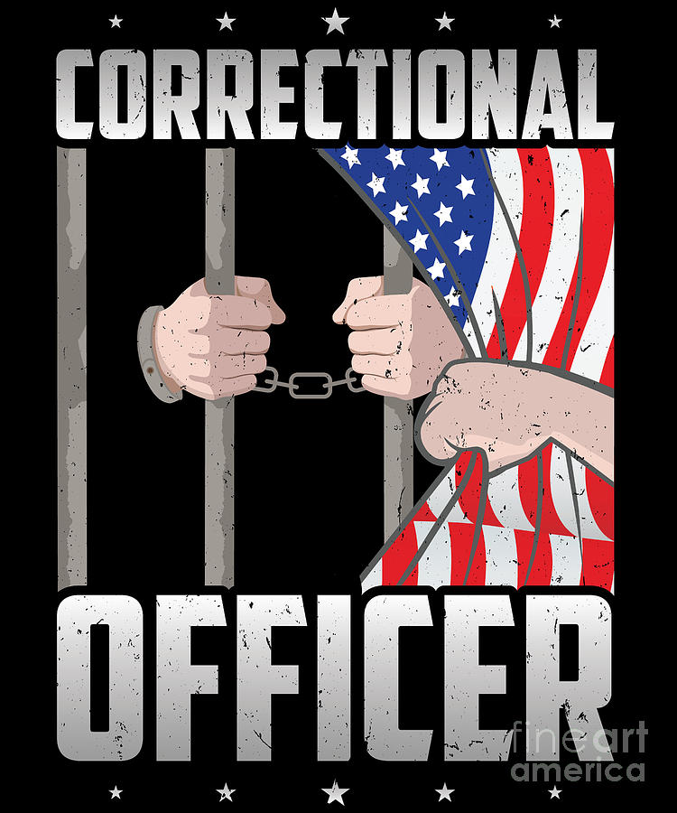 Correctional Officer American Flag Thin Silver Line Digital Art By