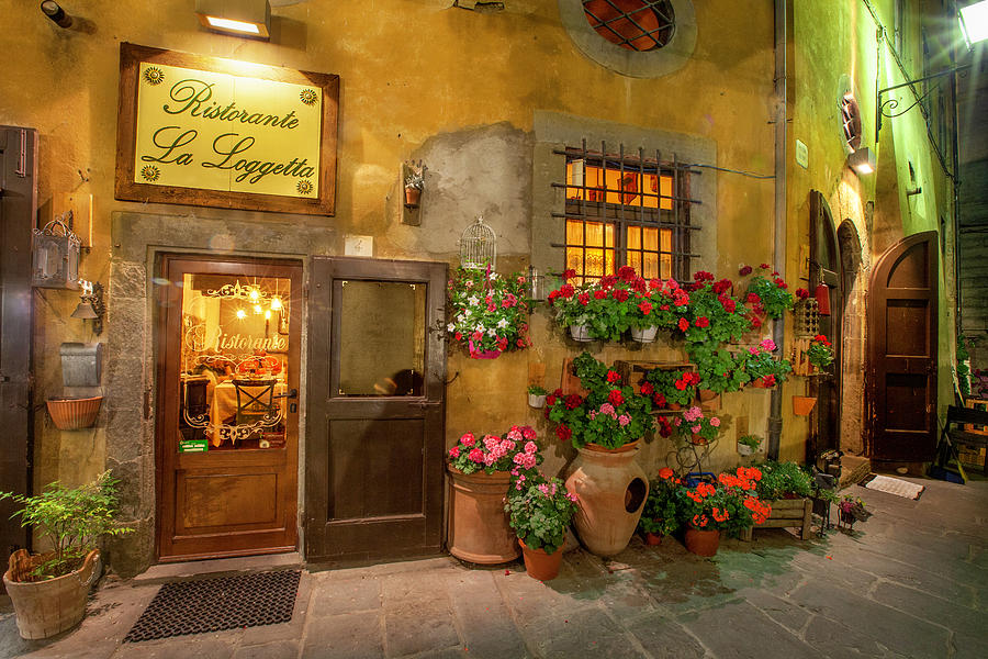 Cortona restaurant La Logetta #2 Photograph by Al Hurley