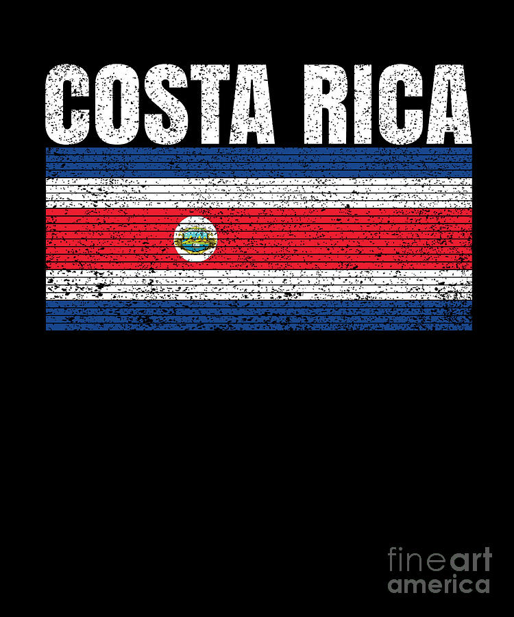 Costa Rica Country Vintage Costa Rican National Flag Gift Digital Art ...