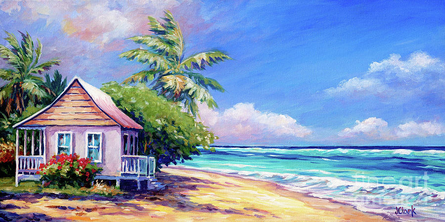 Cottage on the Beach #2 Painting by John Clark