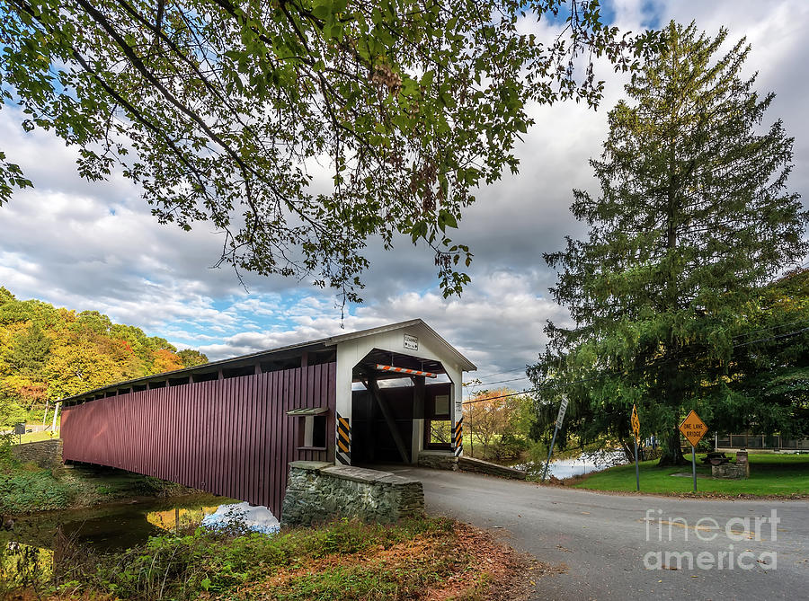 Covered bridge in Pennsylvania during Autumn #2 Photograph by Patrick Wolf
