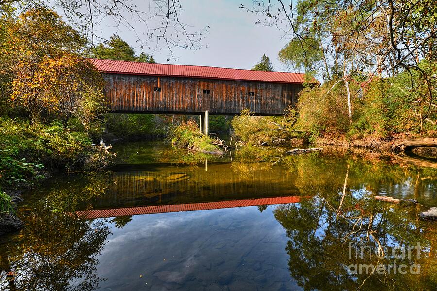 Covered Bridge Reflection #3 Photograph by Steve Brown