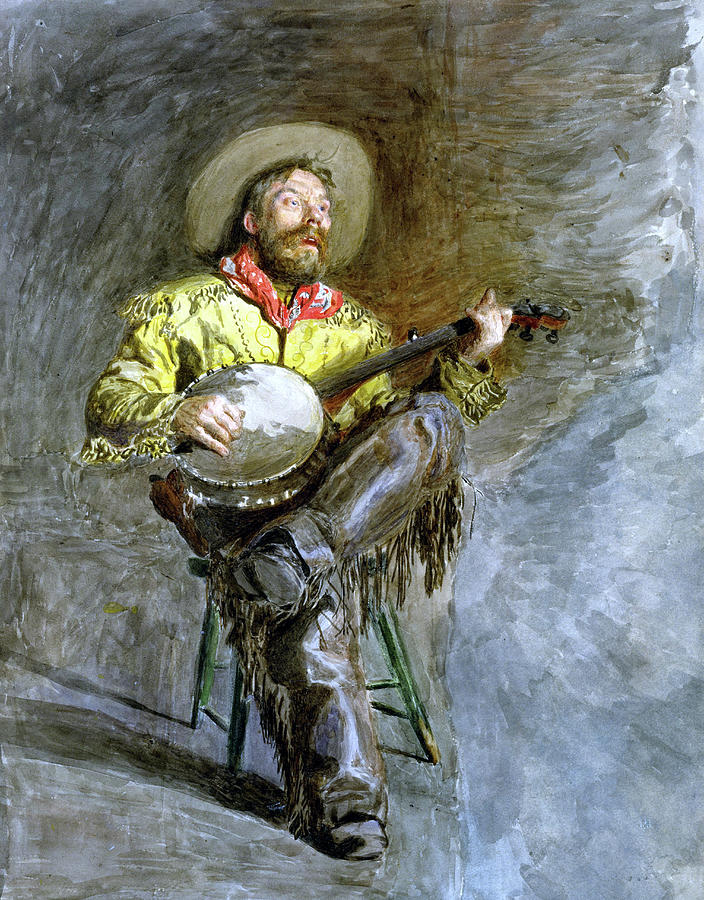 Music Painting - Cowboy Singing #2 by Jon Baran