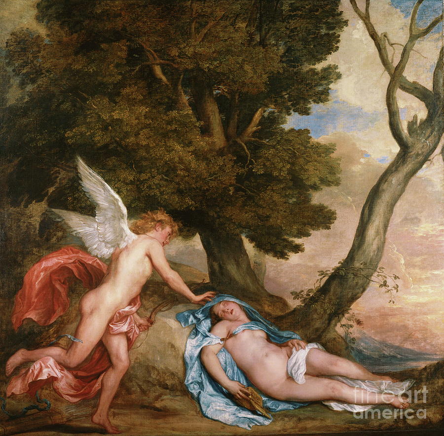 Cupid and Psyche #2 Painting by Sir Anthony van Dyck