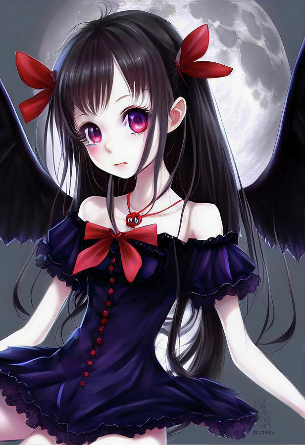 Cute Anime Manga Succubus Digital Art by Zdenek Moravek - Pixels