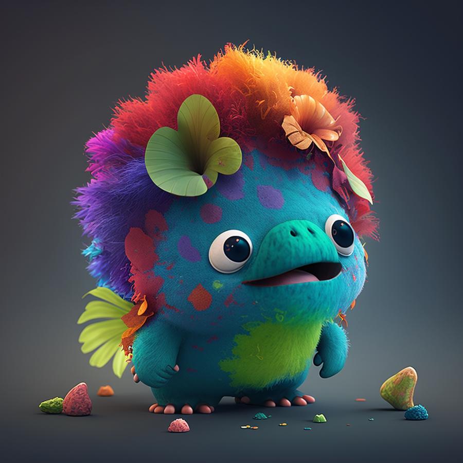 Cute hawaian little dinasour Digital Art by Katsiaryna Salauyova - Fine ...