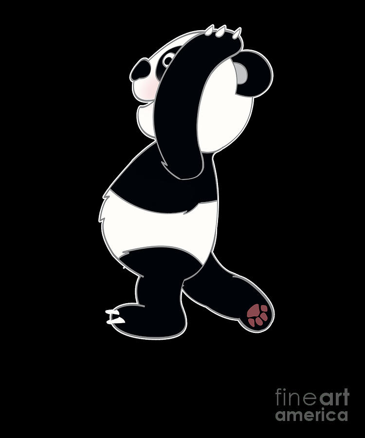 Cute Panda Yoga lover cartoon Gift Yoga Teacher by Lukas Davis