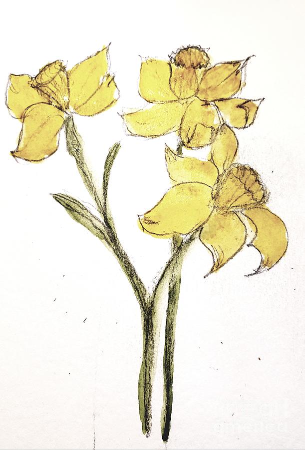 Daffodils #2 Painting by Margaret Welsh Willowsilk
