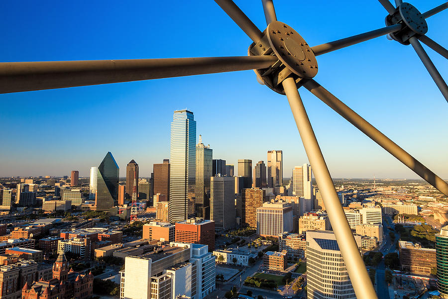 Dallas, Texas cityscape with blue sky at sunset #2 Photograph by F11photo