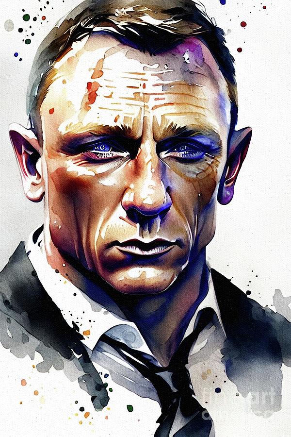 Daniel Craig, Actor Painting by John Springfield - Pixels