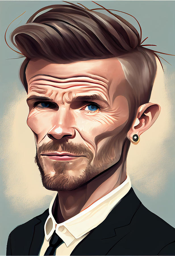 David Beckham Caricature Mixed Media by Stephen Smith Galleries - Fine Art  America