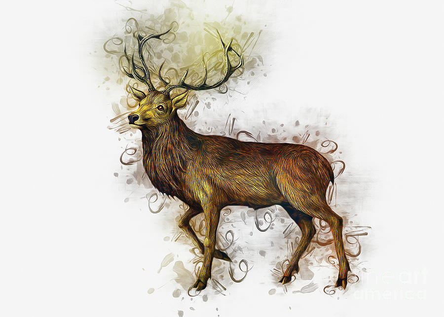Deer Art #2 Digital Art by Ian Mitchell
