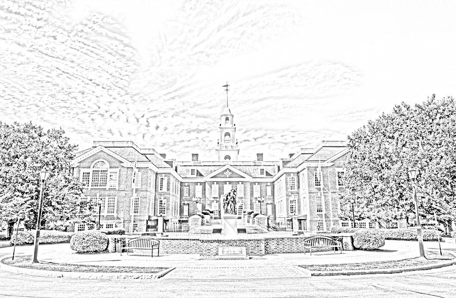 Delaware's Legislative Hall Drawing #2 Digital Art by Craig Fildes ...