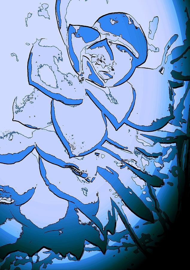 Desert Rose in Blue #2 Digital Art by Loraine Yaffe