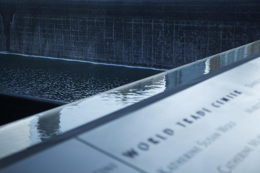 Detail view of the 9/11 Memorial in New York #2 Photograph by Billnoll