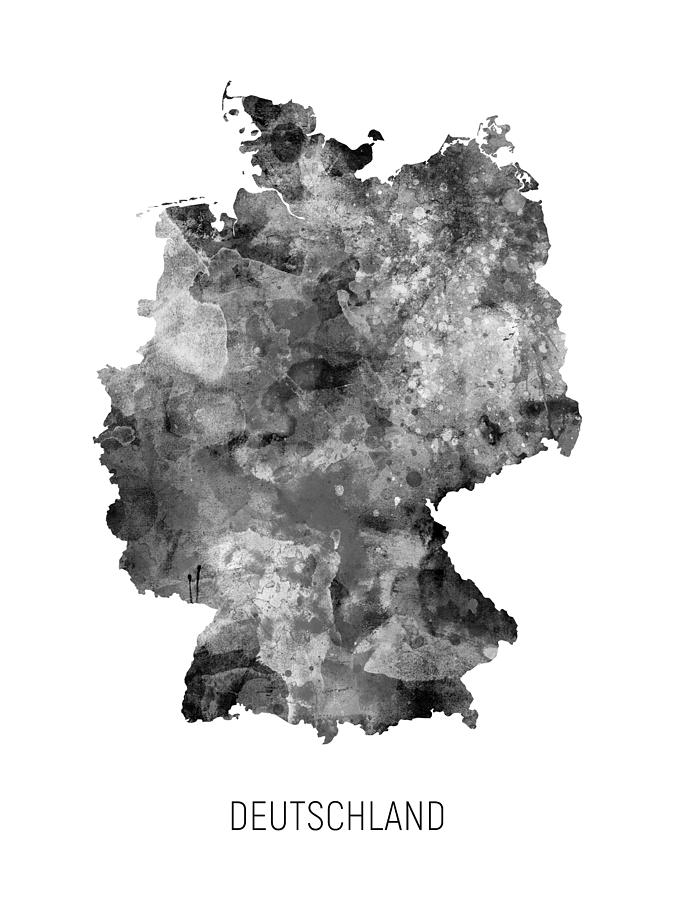 Deutschland Watercolor Map #2 Digital Art by Michael Tompsett