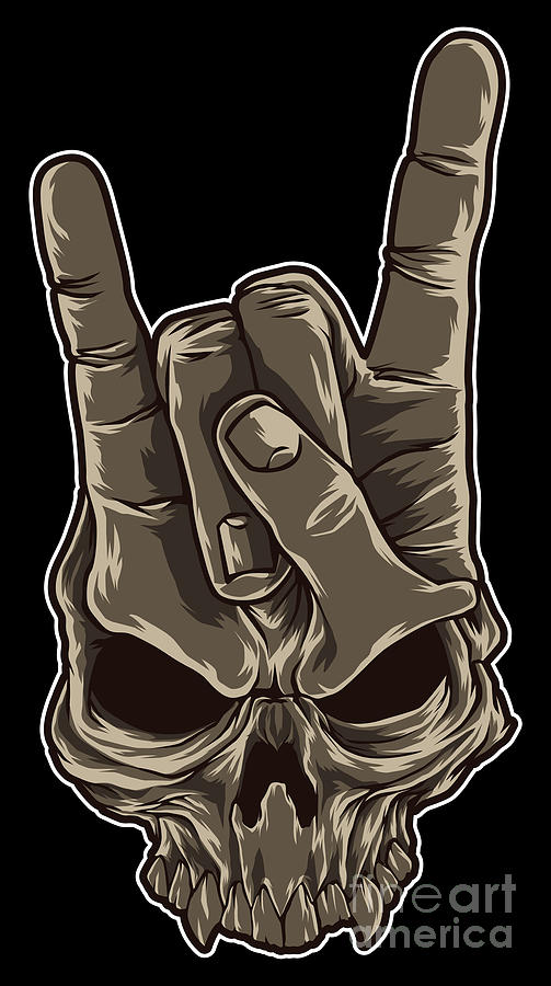 Music Digital Art - Devil Horns Sign Heavy Metal Hand Gesture Music #2 by Mister Tee