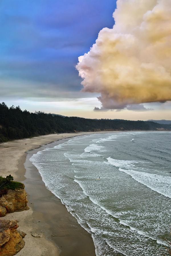 Devils Punchbowl Arch Otter Rock Beach USA Oregon Coast #2 Photograph by Maggy Marsh