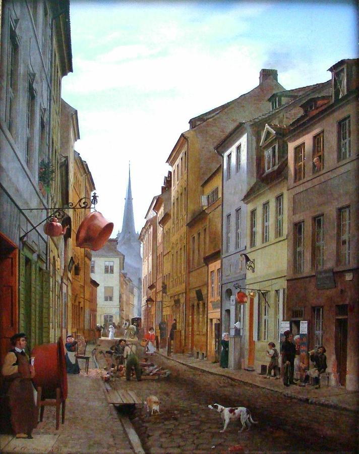Die Parochialstrasse Parochialstrasse in Berlin Painting by Eduard