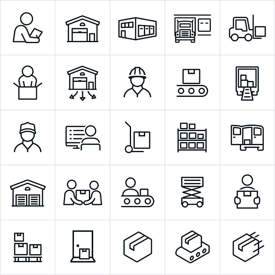 Distribution Warehouse Icons #2 Drawing by Appleuzr