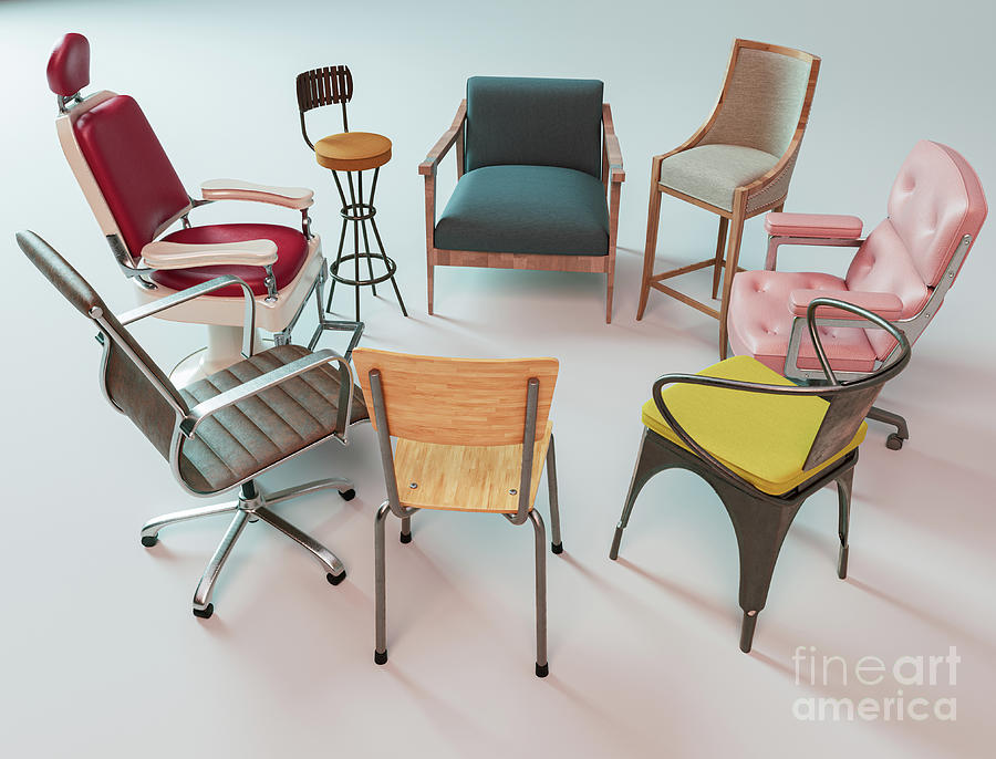 Fabric Digital Art - Diversity Chair Concept Circle #2 by Allan Swart
