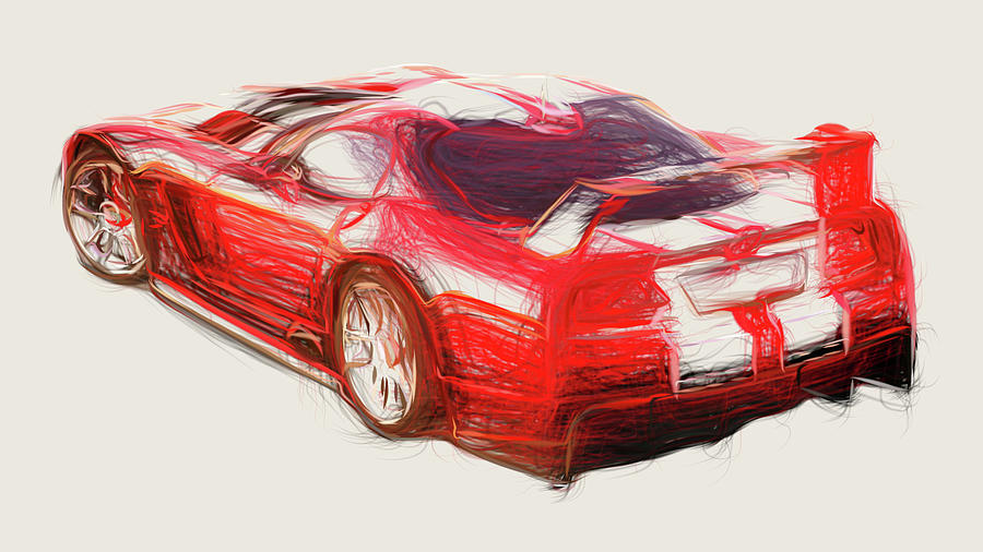 Dodge Viper Gts R Concept Car Drawing Digital Art By Carstoon Concept