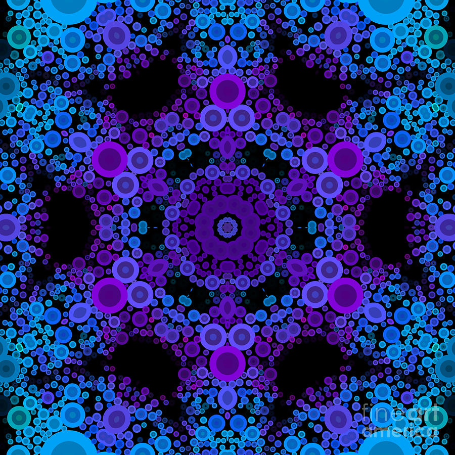 Dot Mandala Flower Blue and Purple Digital Art by Todd Emery - Fine Art ...