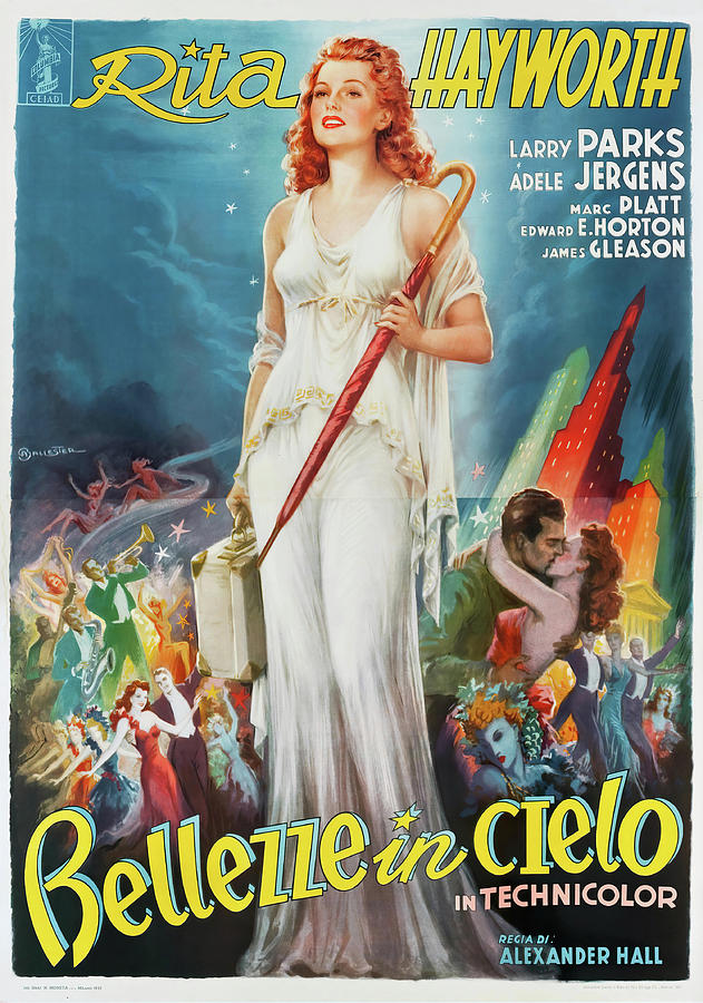 Rita Hayworth Mixed Media - Down to Earth, 1947 - art by Anselmo Ballester by Movie World Posters