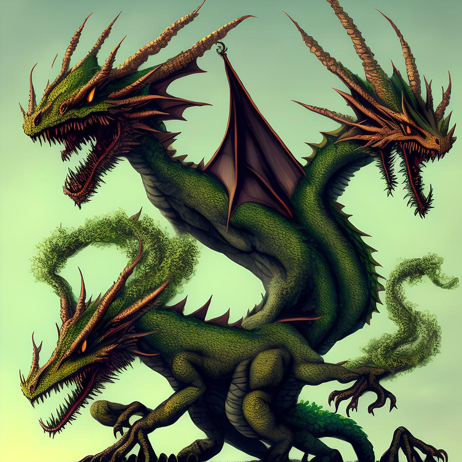 Dragon Of Tree, Generative Ai Illustration Digital Art By Miroslav 