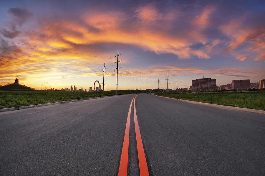 Dramatic sky and urban road #2 Photograph by Zhuyongming