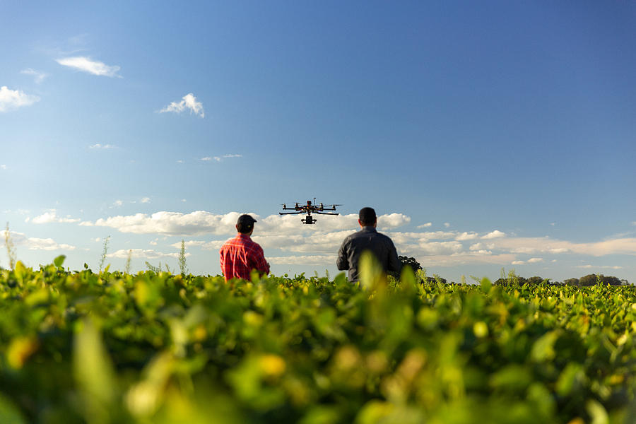 Drone in soybean crop. #2 Photograph by Evandrorigon
