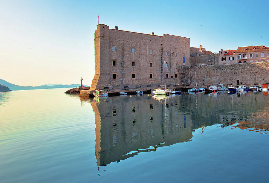Dubrovnik harbor and city walls morning panoramic view #2 Photograph by Brch Photography